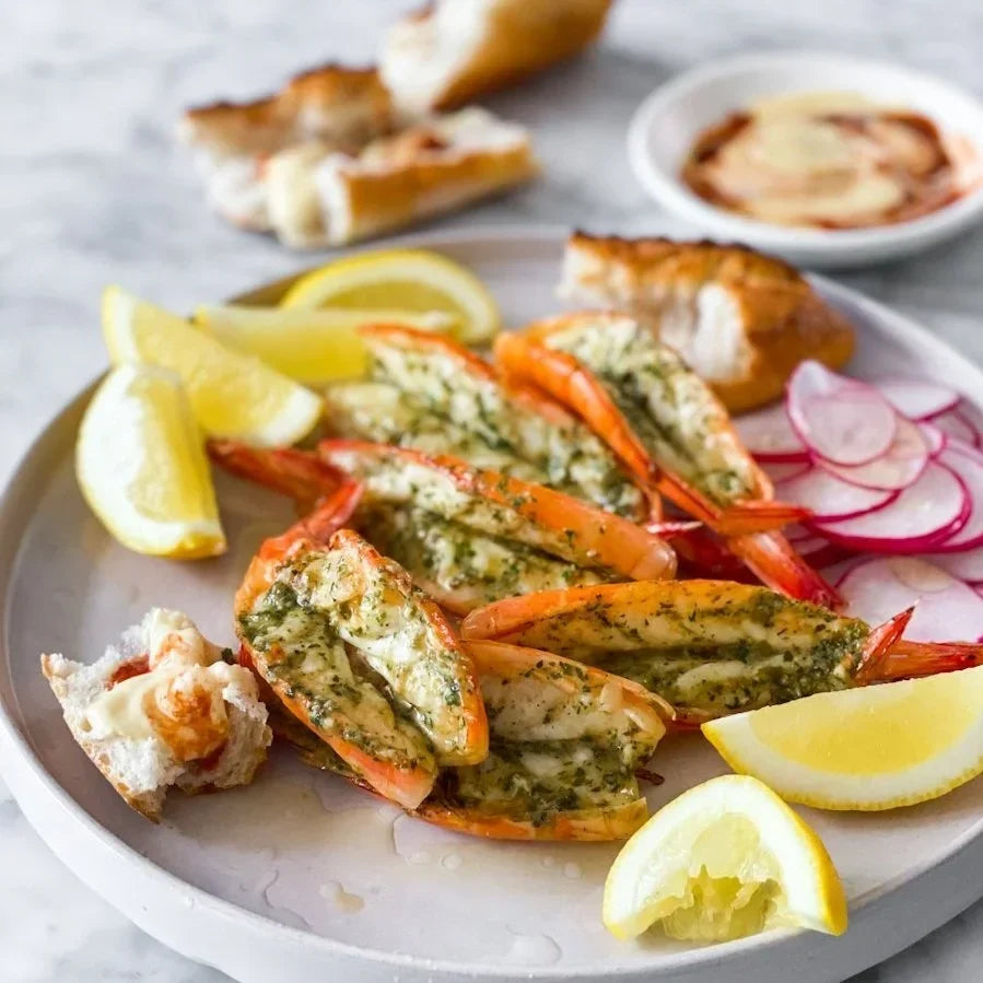 Mediterranean Basted BBQ Prawns with Spicy Aioli