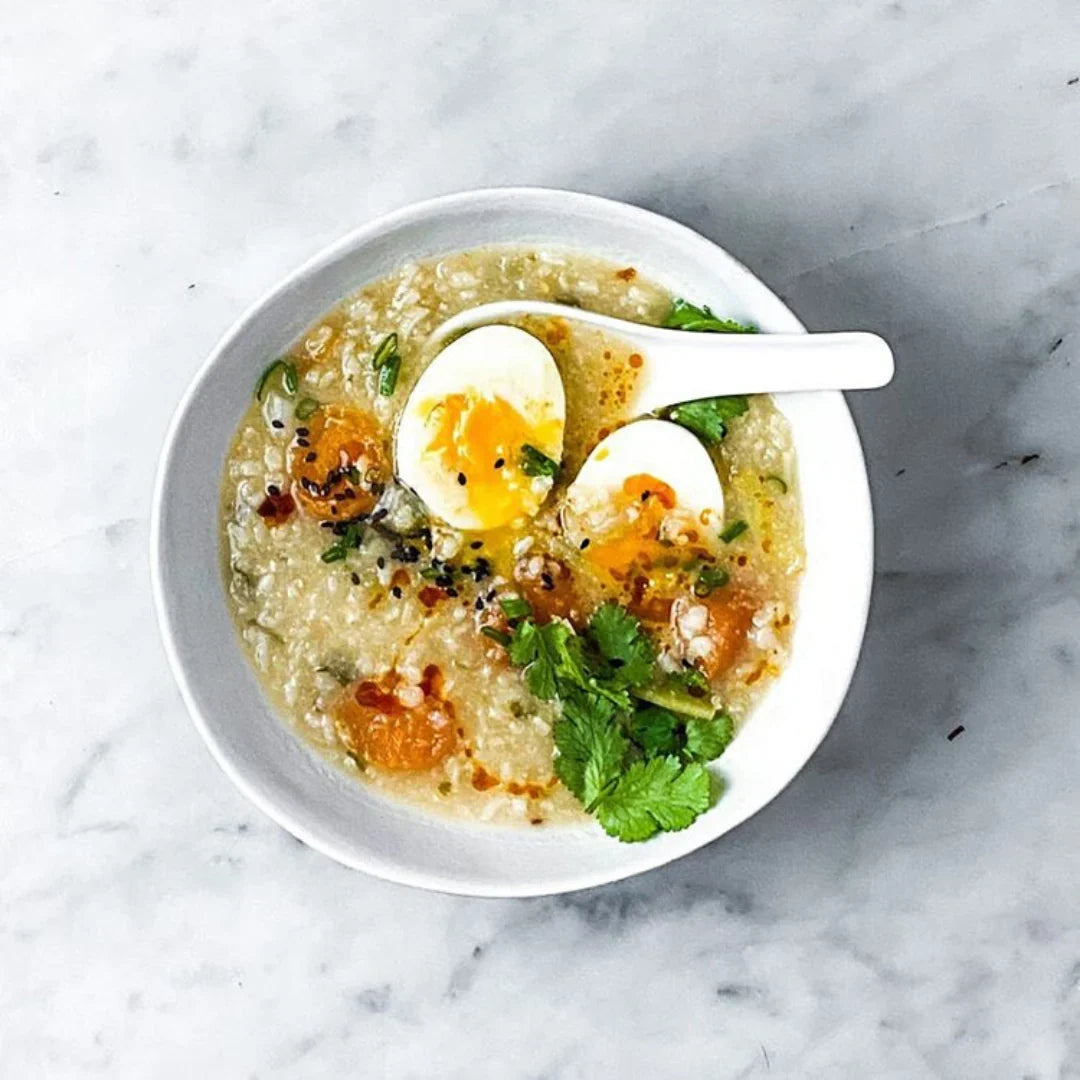 Brown Rice, Cauliflower, Ginger, Shallot Congee