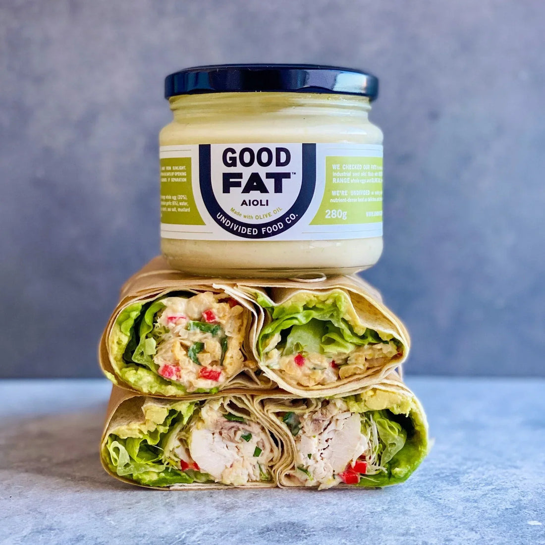 Chicken or Chickpea Aioli Wraps