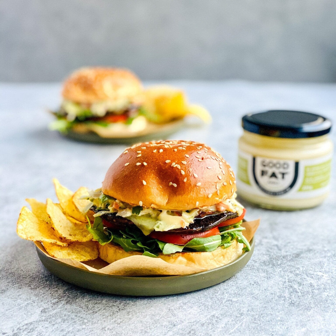Roast Mushroom & GOOD FAT Aioli Burger