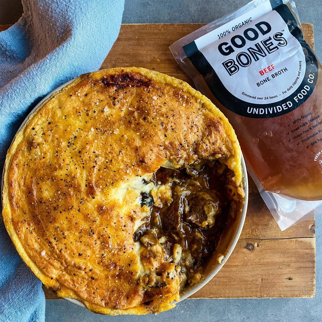 Beef, Mushroom & Miso Pie