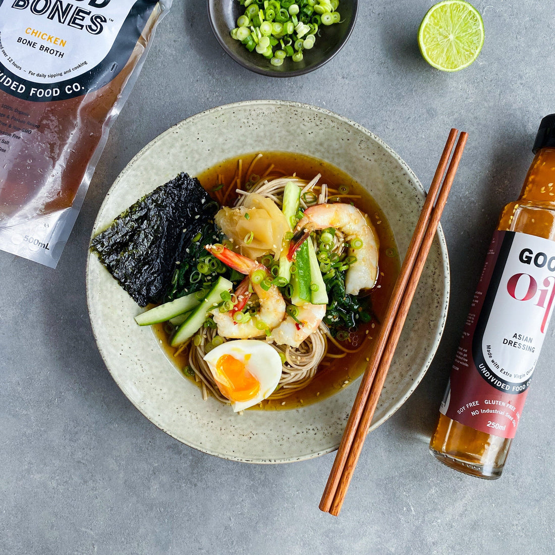 Chilled Prawn Soba Noodle Broth
