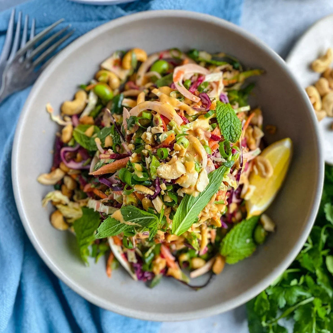 Raw Cashew Crunch Salad with Spicy Mayo