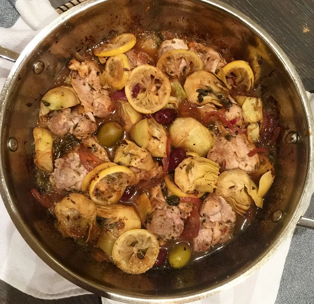 Lemon Chicken With Artichokes & Olives