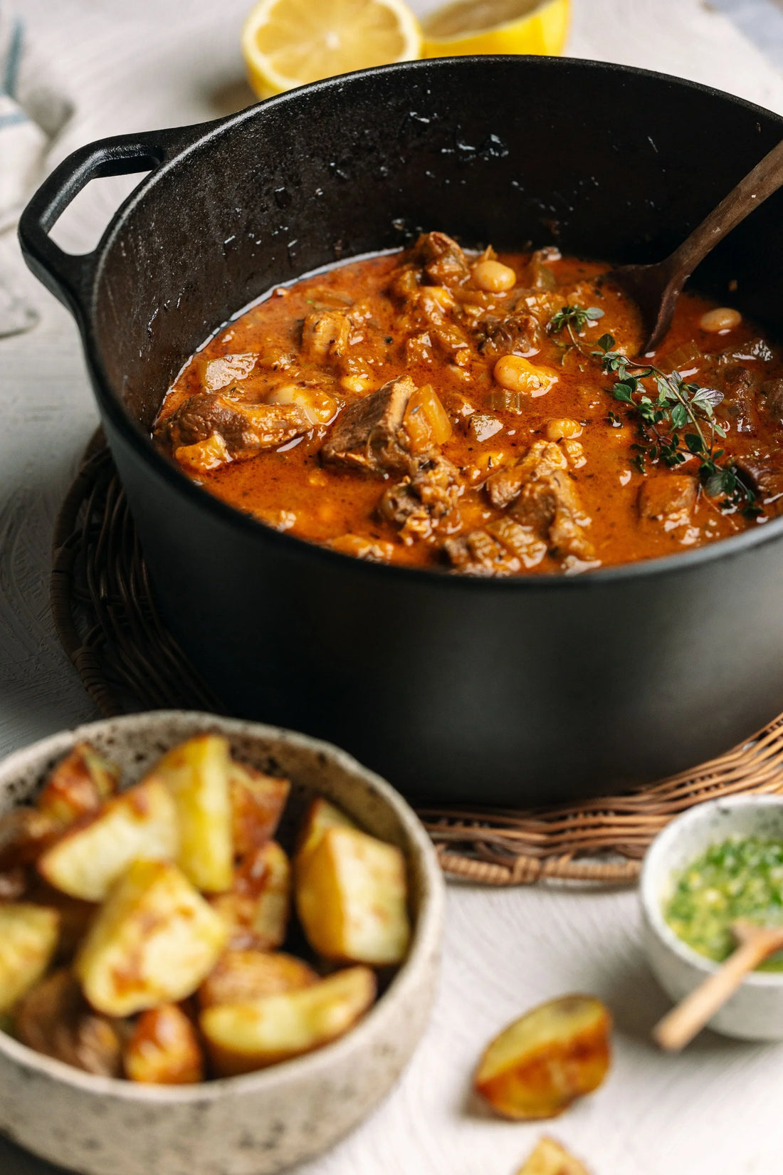 Lemony Pork & White Bean Stew