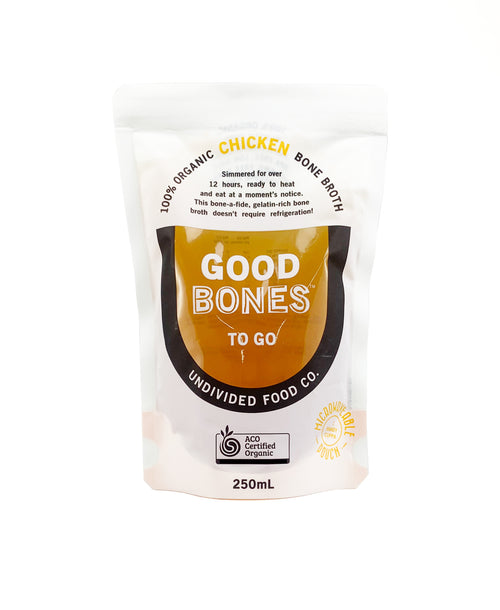 GOOD BONES TO GO Certified Organic Chicken Bone Broth 250ml pouch