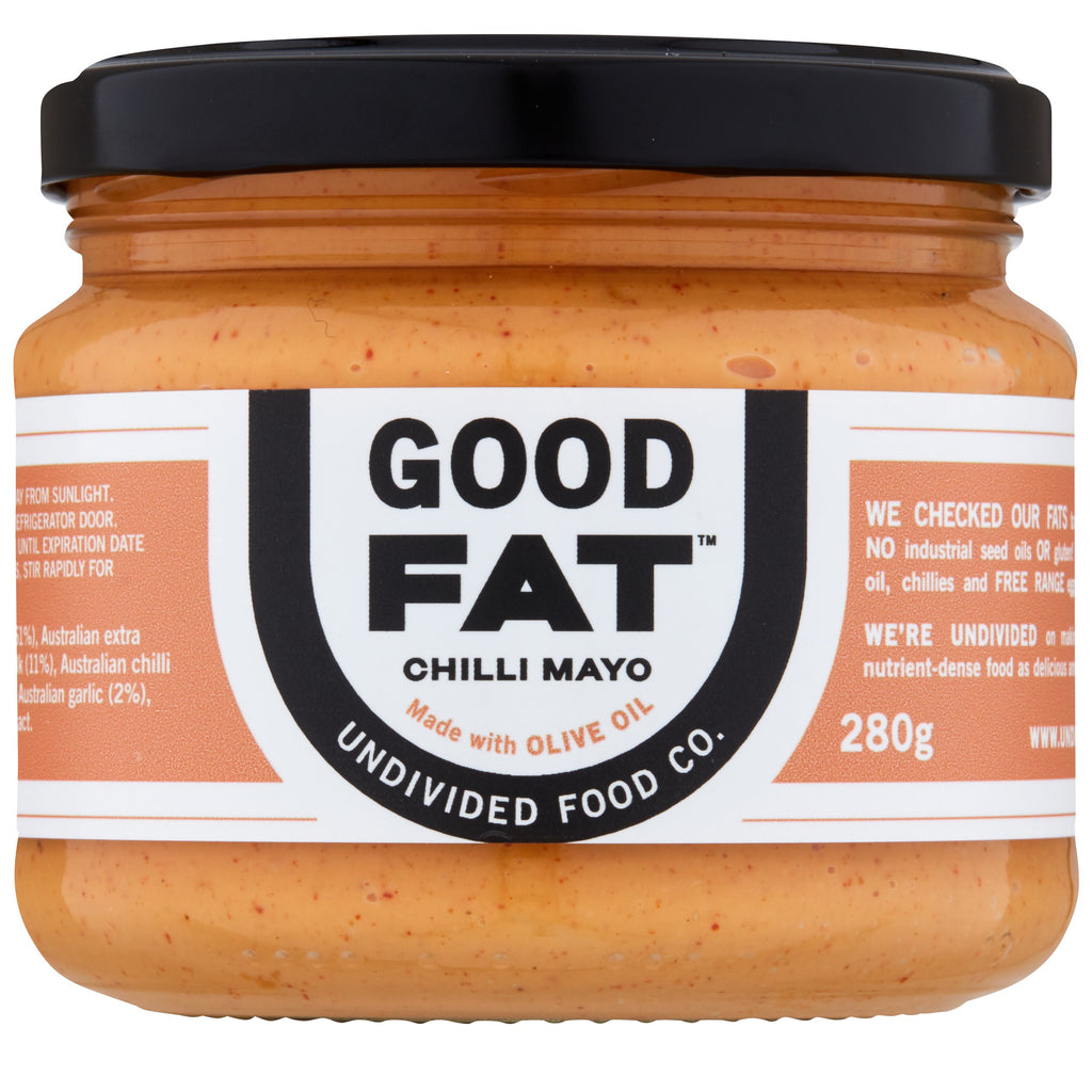 GOOD FAT Chilli Mayo made with olive oil and Australian chillies