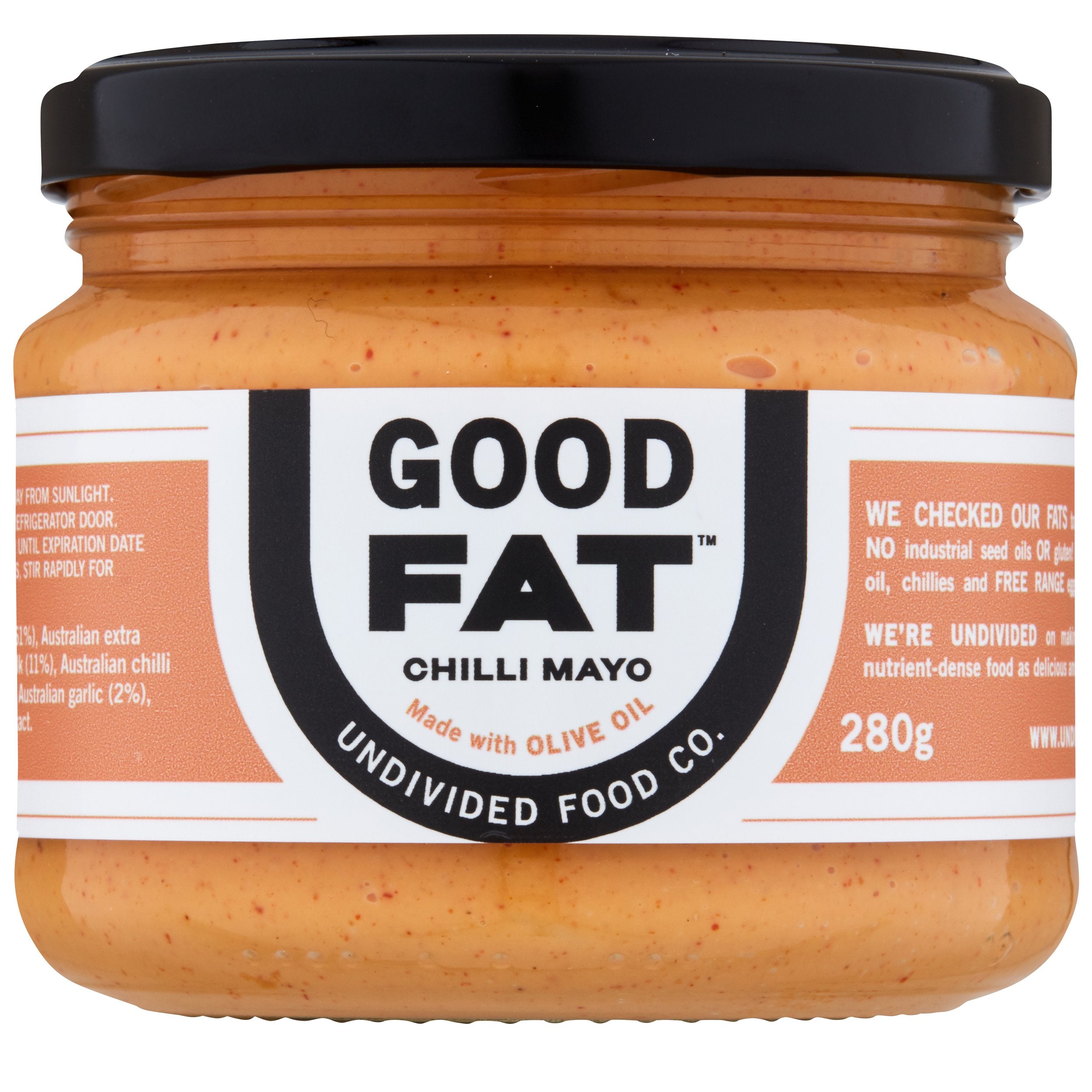 GOOD FAT Chilli Mayo made with olive oil and Australian chillies