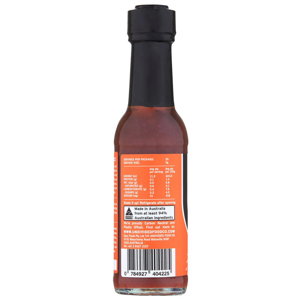 GOOD Sauce Hot Habanero 150ml bottle, angled view